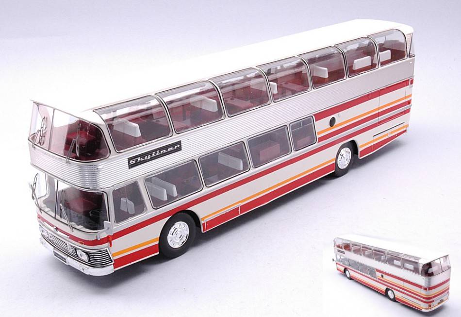 SCALE MODEL COMPATIBLE WITH NEOPLAN NH 22L SKYLINER 1983 WHITE/RED 1:43 IXO MODEL BUS033LQ