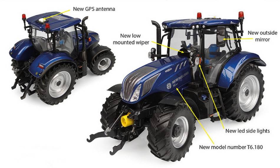 MODÈLE RÉDUIT COMPATIBLE AVEC NEW HOLLAND T6.180 BLUE POWER DYNAMIC COMMAND 1:32 UNIVERSAL HOBBIES UH6362