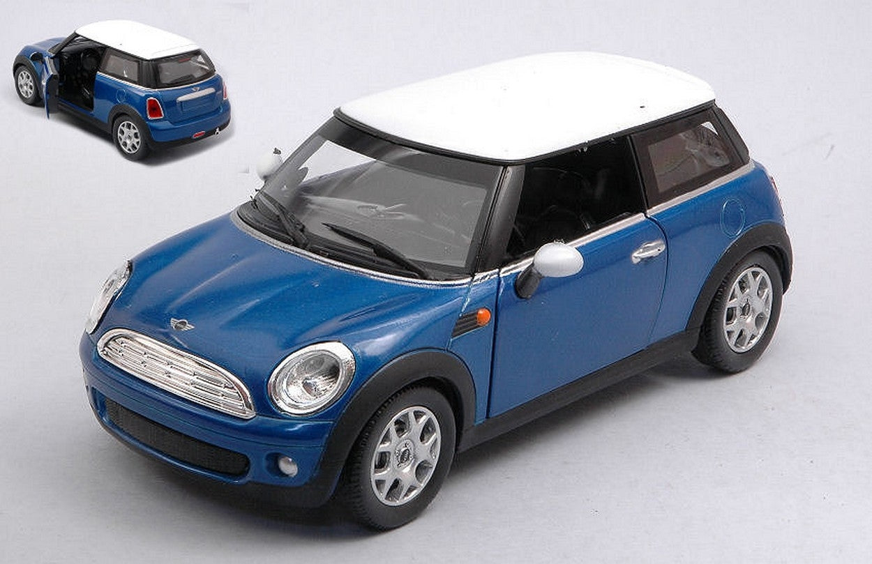 SCALE MODEL COMPATIBLE WITH NEW MINI COOPER 2002 BLUE 1:24 NEW RAY NY71023BL