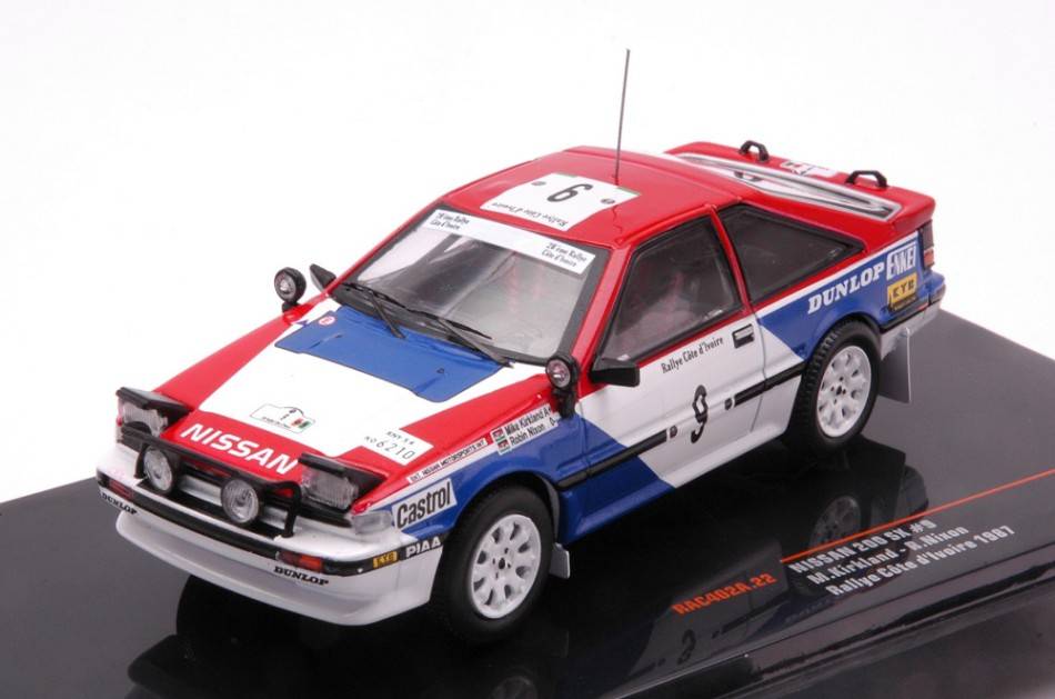 MODÈLE RÉDUIT COMPATIBLE AVEC NISSAN 200 SX N.9 RALLYE DE COTE D'IVOIRE 1987
KIRKLAND/NIXON 1:43 IXO MODÈLE RAC402A