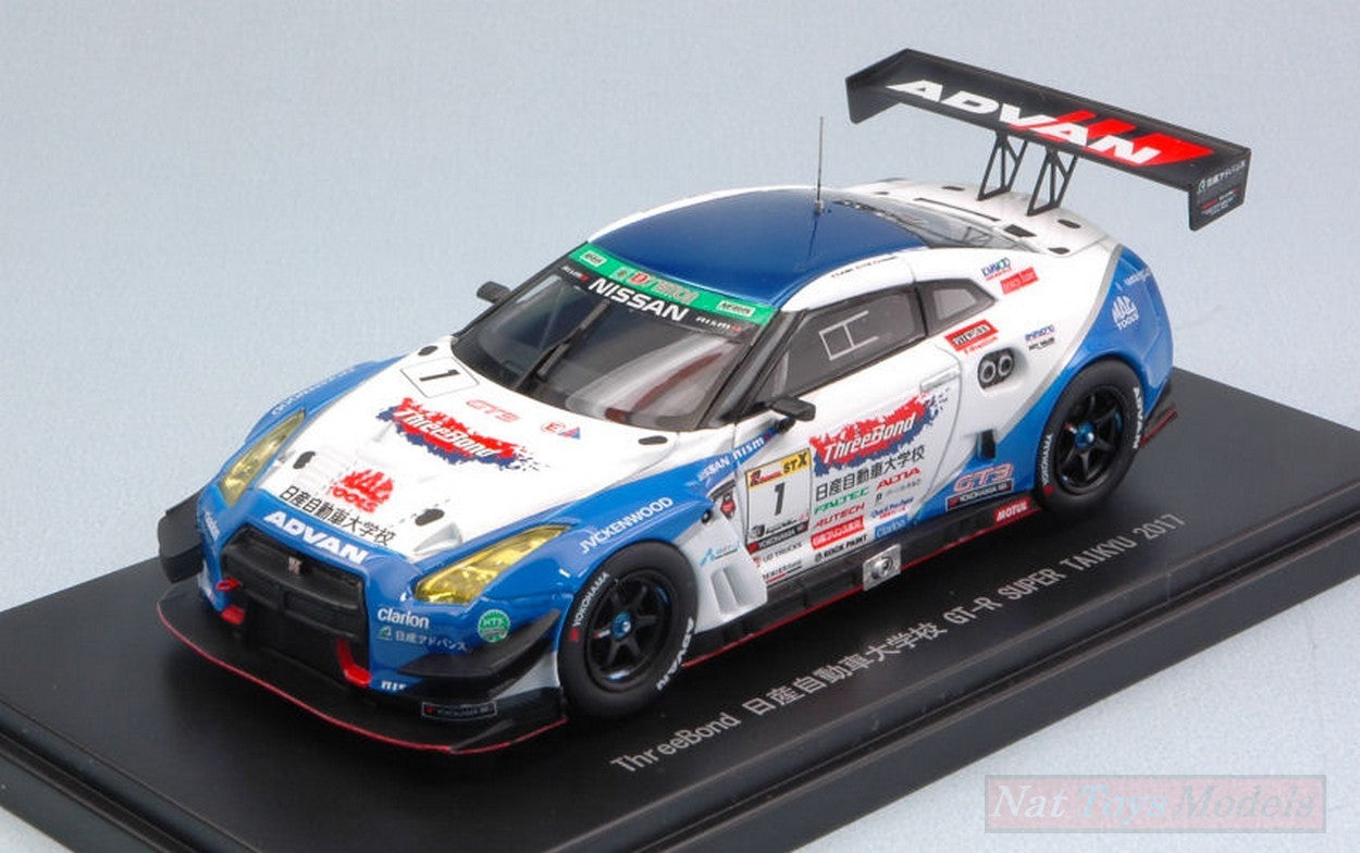 SCALE MODEL COMPATIBLE WITH NISSAN GT-R N.1 2nd SUPER TAIKYU 2017 T.FUJII-K.HIRAMINE-Y.UCHIDA 1:43 EBBRO EB45611