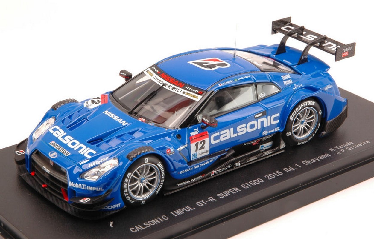 MODELLINO IN SCALA COMPATIBILE CON NISSAN GT-R N.12 7th OKAYAMA 2015 SUPER GT500 YASUDA-OLIVEIRA 1:43 EBBRO EB45261