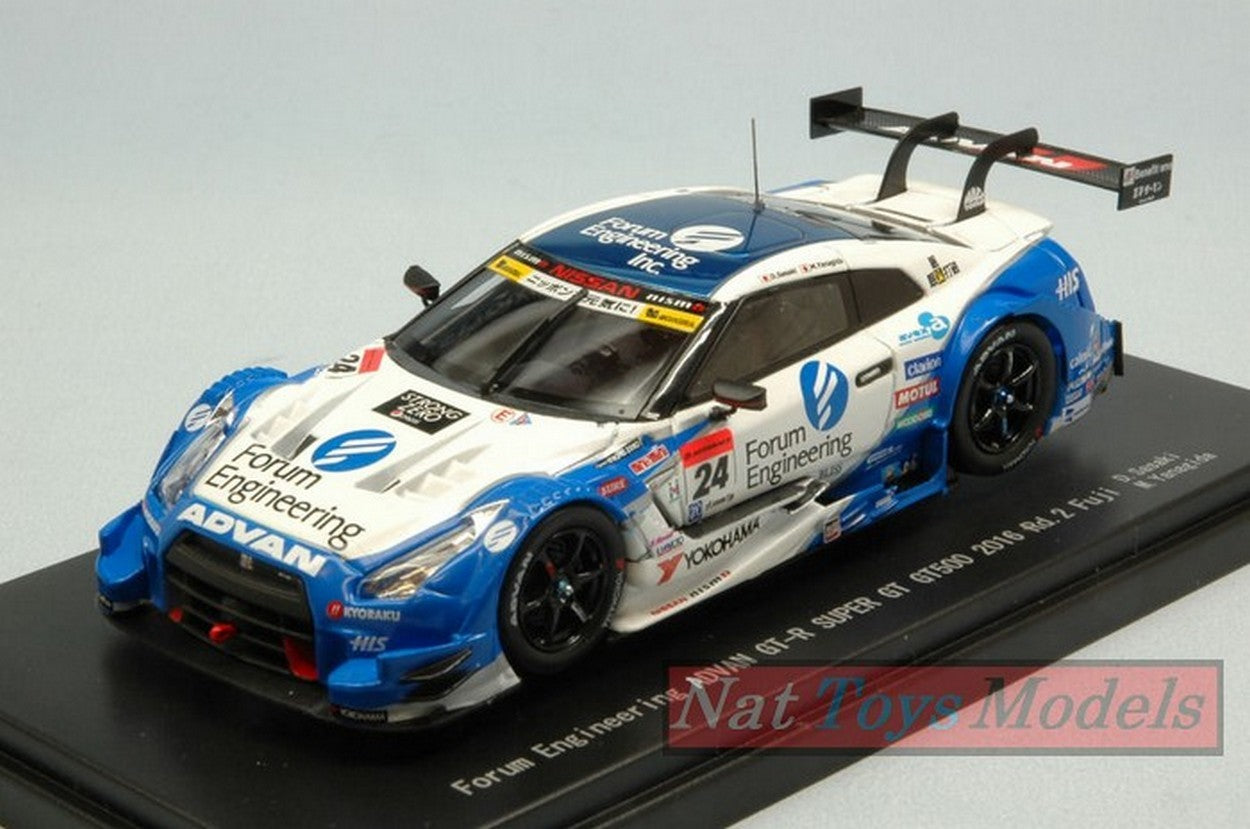 MODELLINO IN SCALA COMPATIBILE CON NISSAN GT-R N.24 9th FUJI SUPER GT500 2016 D.SASAKI-M.YANAGIDA 1:43 EBBRO EB45400