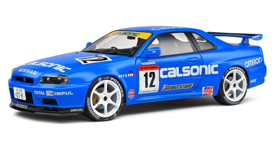SCALE MODEL COMPATIBLE WITH NISSAN GT-R (R34) STREETFIGHTER CALSONIC TRIBUTE 2000 BLUE 1:18 SOLID SL1804307