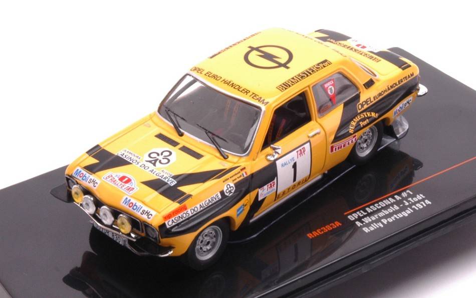 SCALE MODEL COMPATIBLE WITH OPEL ASCONA N.1 RALLY PORTUGAL 1974 WARMBOLDT/TODT 1:43 IXO MODEL RAC383A