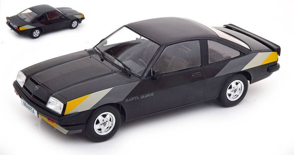 MODELLINO IN SCALA COMPATIBILE CON OPEL MANTA B MAGIC BLACK 1:18 MODELCARGROUP MCG18256
