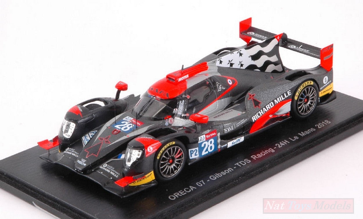 SCALE MODEL COMPATIBLE WITH ORECA 07 - GIBSON N.28 8th LM 2018 F.PERRODO-M.VAXIVIERE-L.DUVAL 1:43 SPARK MODEL S7014