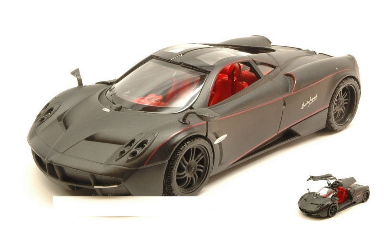 SCALE MODEL COMPATIBLE WITH PAGANI HUAYRA SATIN SERIES MATT BLACK 1:24 MOTORMAX MTM79502