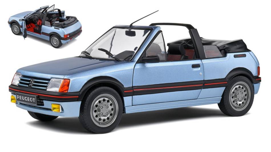 SCALE MODEL COMPATIBLE WITH PEUGEOT 205 CTI 1989 LIGHT BLUE 1:18 SOLID SL1806203