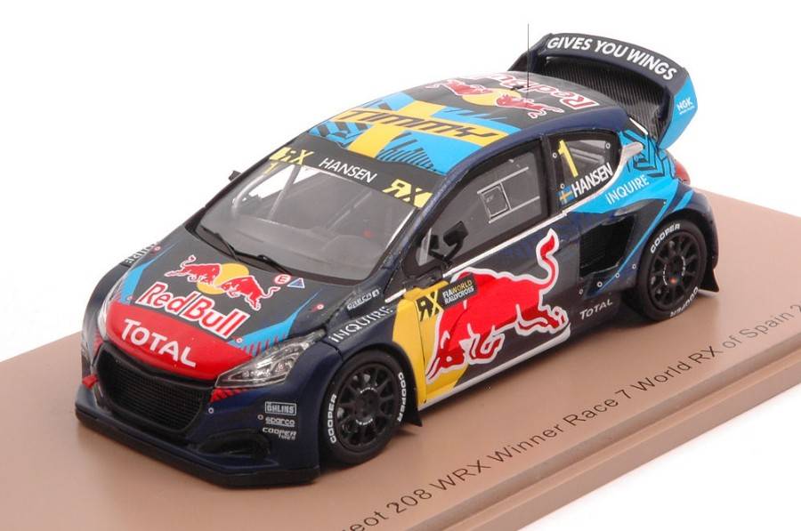 MODELE REDUIT COMPATIBLE AVEC PEUGEOT 208 WRX N.1 WINNER RACE 7 ESPAGNE 2020 TIMMY HANSEN 1:43 SPARK MODEL S7880