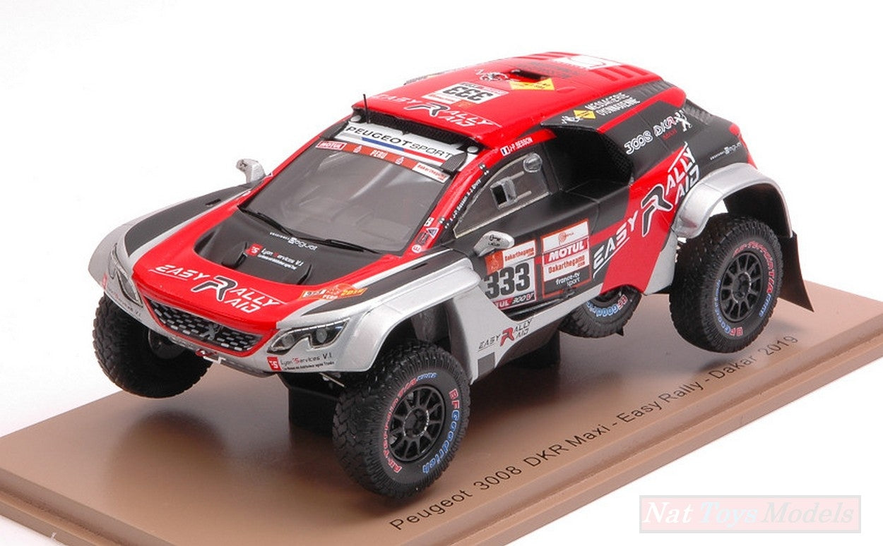 SCALE MODEL COMPATIBLE WITH PEUGEOT 3008 DKR N.333 DAKAR 2019 JPBESSON-J.BRUCY 1:43 SPARK MODEL S5629