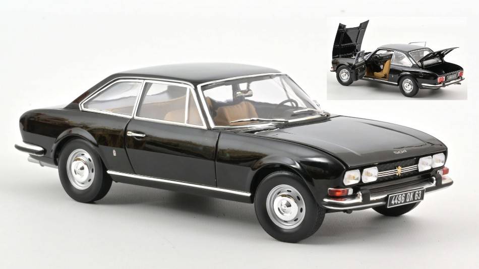 SCALE MODEL COMPATIBLE WITH PEUGEOT 504 COUPE 1969 BLACK 1:18 NOREV NV184816