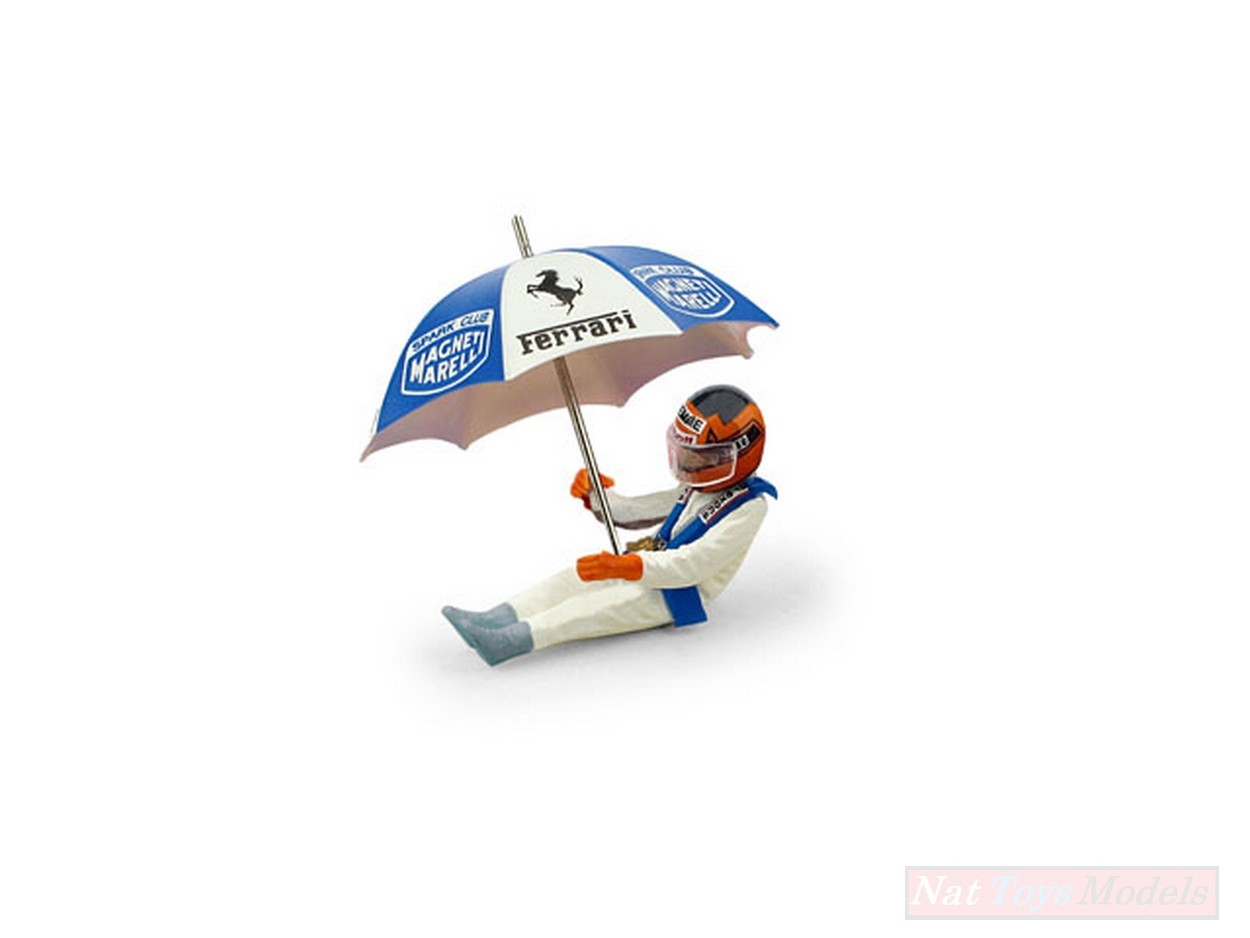MODELLINO IN SCALA COMPATIBILE CON PILOTINO G.VILLENEUVE x 267-272 + OMBRELLINO 1:43 BRUMM BMCH01U