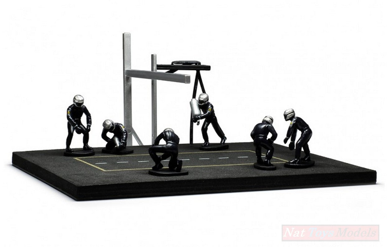 SCALE MODEL COMPATIBLE WITH PIT STOP SET 6 FIGURES AND ACCESSORIES BLUE WITH DECALS 1:43 IXO MODEL FIG002SET