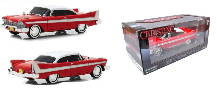 SCALE MODEL COMPATIBLE WITH PLYMOUTH FURY 1958 CHRISTINE W/BLACKED OUT WINDOWS EVIL VERSION 1:24 GREENLIGHT GREEN84082