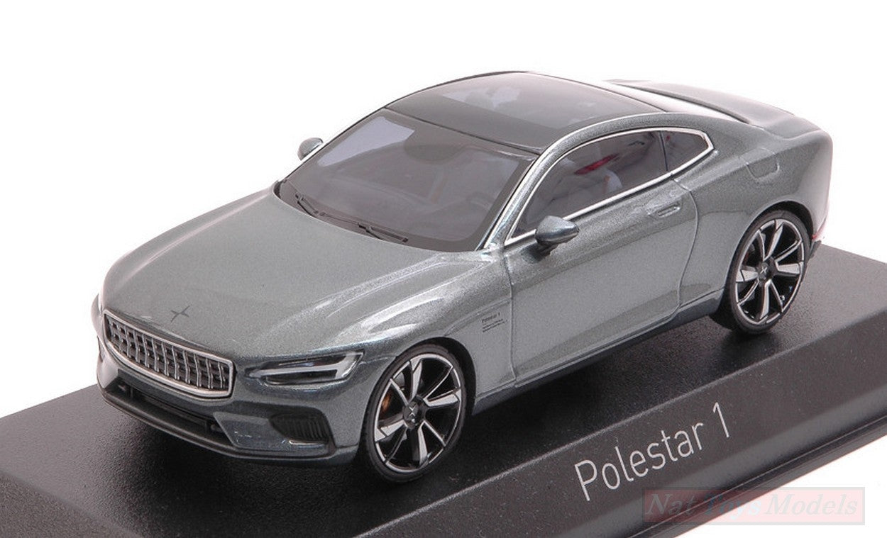 SCALE MODEL COMPATIBLE WITH POLESTAR 1 2020 OSMIUM GRAY & CHROME FRAME 1:43 NOREV NV871000