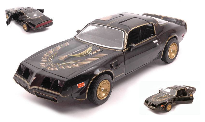 SCALE MODEL COMPATIBLE WITH PONTIAC FIREBIRD TRANS AM TURBO BLACK WITH GOLDEN EAGLE HOOD 1:24 GREENLIGHT GREEN84037