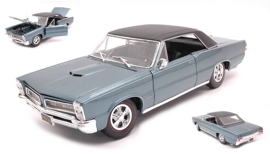 MODELLINO IN SCALA COMPATIBILE CON PONTIAC GTO HURST 1965 METALLIC LIGHT BLUE 1:18 MAISTO MI31885B