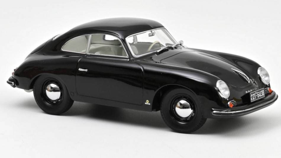 SCALE MODEL COMPATIBLE WITH PORSCHE 356 COUPE' 1952 BLACK 1:18 NOREV NV187451