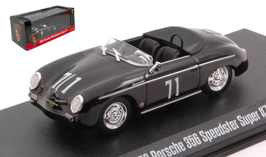 MODELLINO IN SCALA COMPATIBILE CON PORSCHE 356 SPEEDSTER N.71 PORSCHE COLLECTION BLACK 1:43 GREENLIGHT GREEN86538