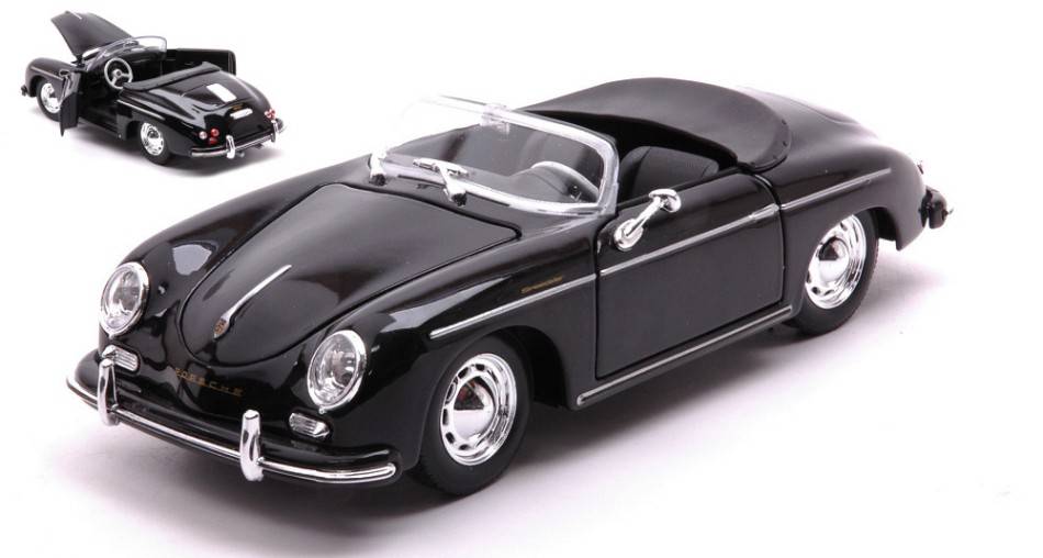 SCALE MODEL COMPATIBLE WITH PORSCHE 356A SPEEDSTER BLACK 1:24 WELLY WE24106CBK
