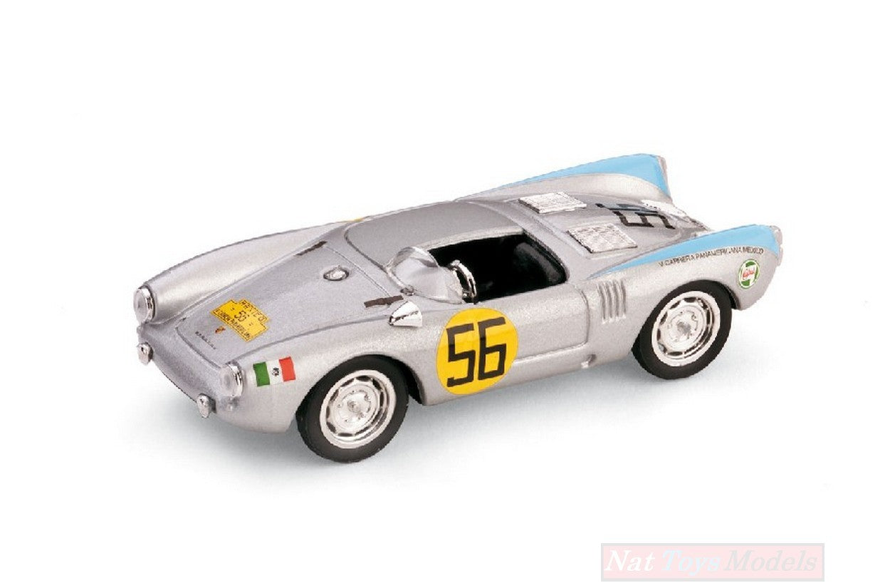MODELLINO IN SCALA COMPATIBILE CON PORSCHE 550 RS N.56 4th CARRERA PANAMERICANA 1954 J.JAROSLAV 1:43 BRUMM BM0276