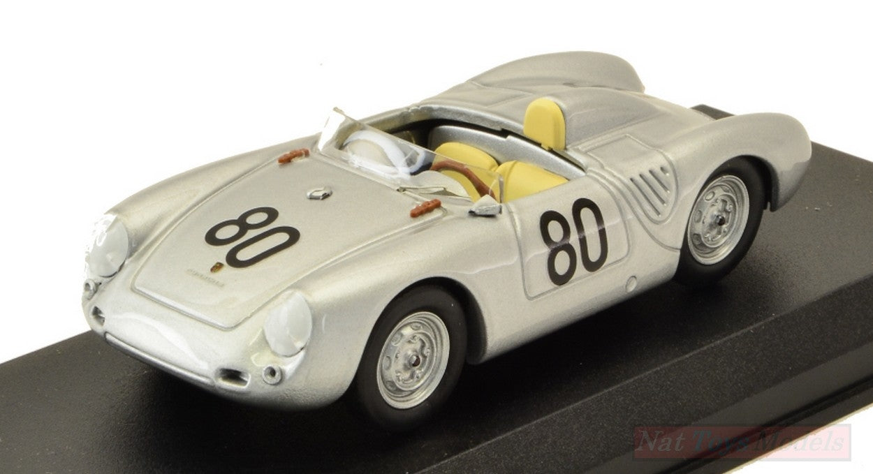 SCALE MODEL COMPATIBLE WITH PORSCHE 550 RS N.80 TARGA FLORIO 1958 SCARLATTI-BARTH 1:43 BEST MODEL BT9751