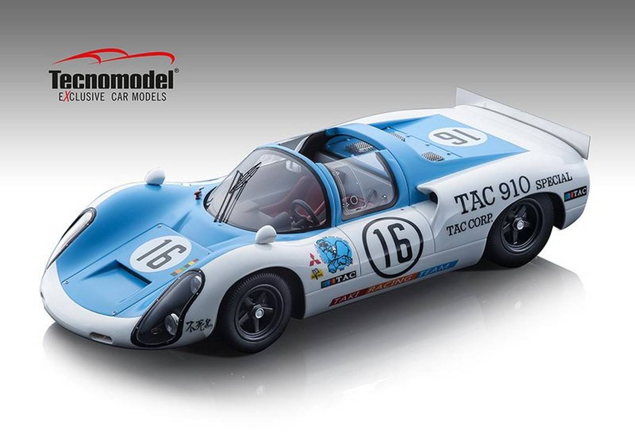 SCALE MODEL COMPATIBLE WITH PORSCHE 910 N.16 TAKI RACING JAPAN GP 1969 1:18 TECNOMODEL TMD18158C