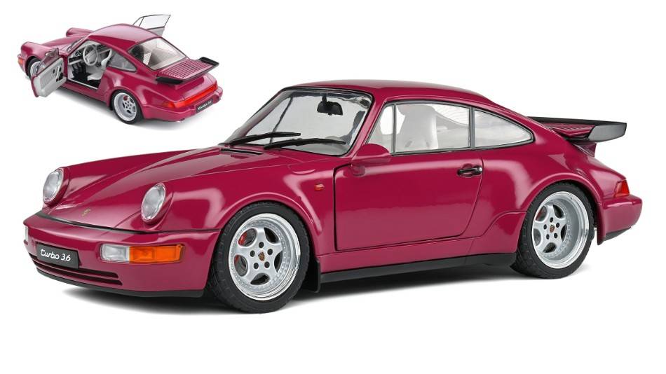MODELLINO IN SCALA COMPATIBILE CON PORSCHE 911 (964) TURBO 1991 STERNRUBIN 1:18 SOLIDO SL1803406