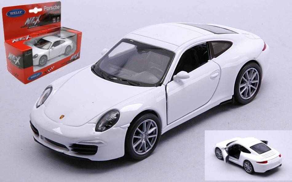 SCALE MODEL COMPATIBLE WITH PORSCHE 911 (991) CARRERA S WHITE 11 cm WELLY WE43661W