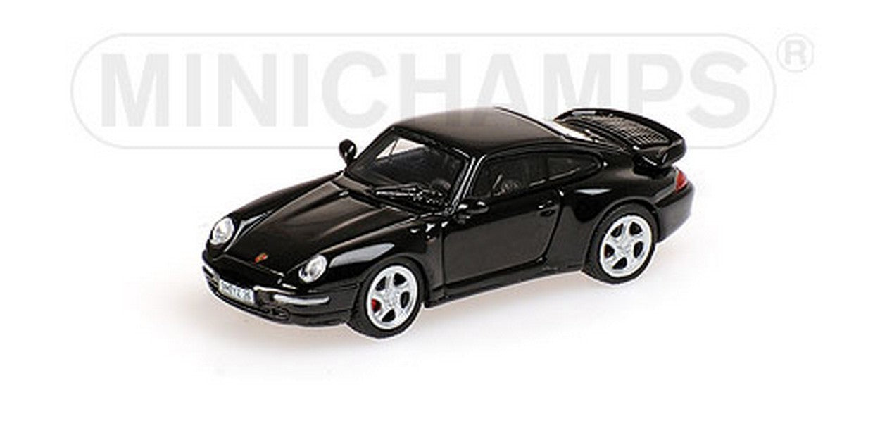 MODELLINO IN SCALA COMPATIBILE CON PORSCHE 911 993 TURBO 1995 BLACK 1:87 MINICHAMPS PM877069200