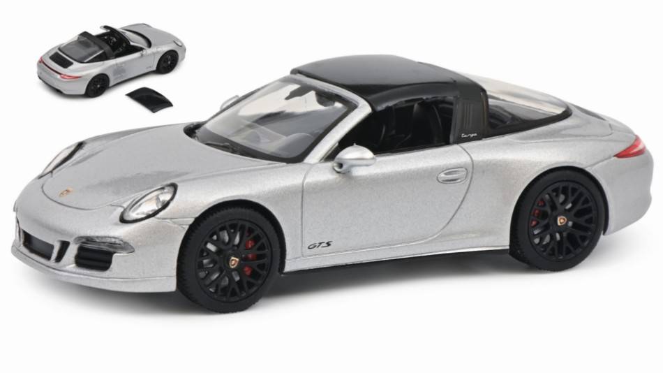 MODELLINO IN SCALA COMPATIBILE CON PORSCHE 911 CARRERA TARGA 4 GTS CABRIO 2014 SILVER 1:43 SCHUCO SH450759800