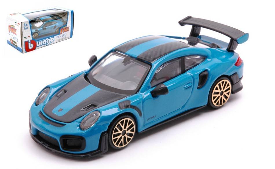 MODELLINO IN SCALA COMPATIBILE CON PORSCHE 911 GT2 RS TURQUOISE 1:43 BURAGO BU30388B