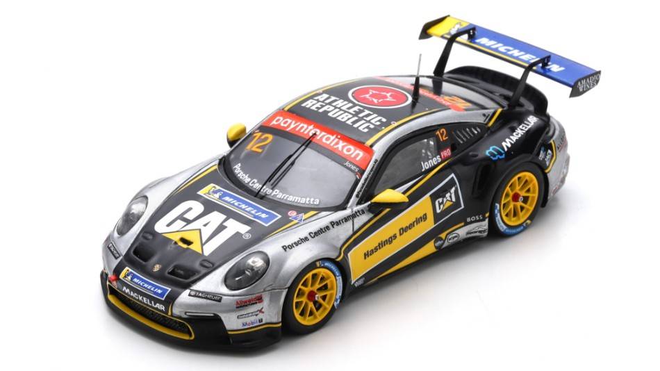 SCALE MODEL COMPATIBLE WITH PORSCHE 911 GT3 N.12 CARRERA CUP AUSTRALIA CHAMPION 2022 H.JONES 1:43 SPARK MODEL AS065