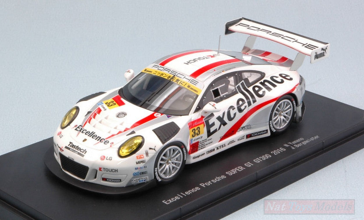 SCALE MODEL COMPATIBLE WITH PORSCHE 911 GT3 N.33 2nd MOTEGI SUPER GT300 N.YAMANO-J.BERGMEISTER 1:43 EBBRO EB45414