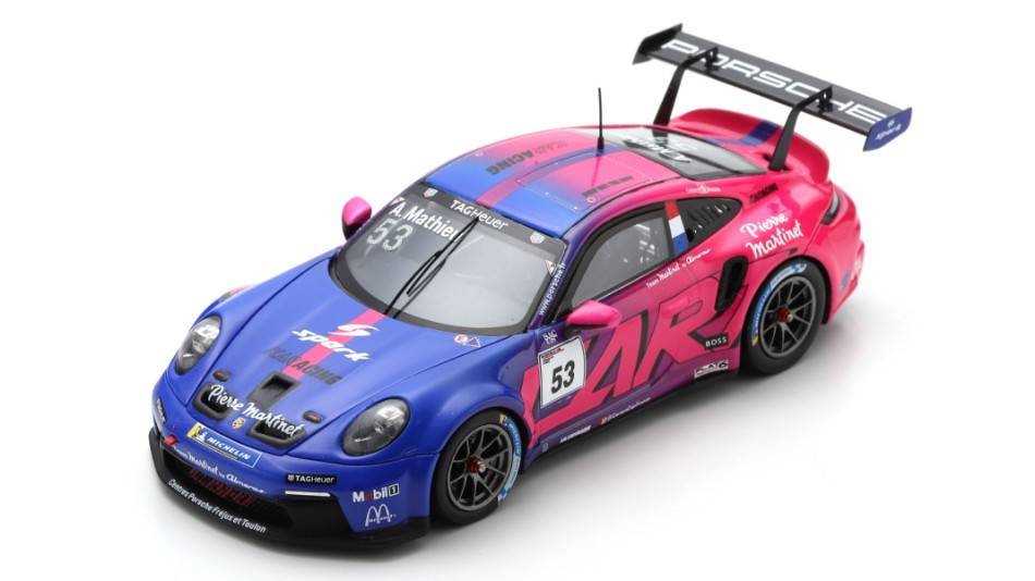 SCALE MODEL COMPATIBLE WITH PORSCHE 911 GT3 N.53 CARRERA CUP FRANCE 2022 A.MATHIEU 1:43 SPARK MODEL SF300