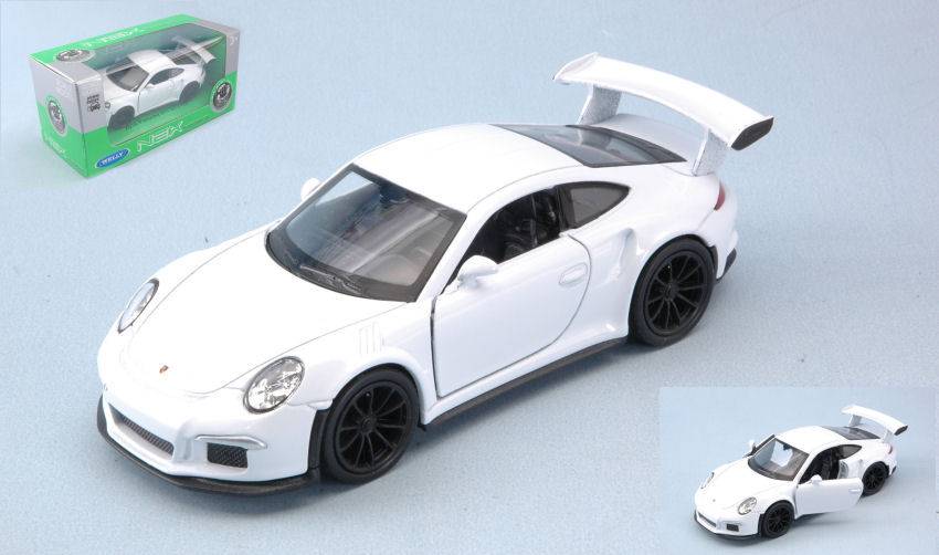 MODELLINO IN SCALA COMPATIBILE CON PORSCHE 911 GT3 RS WHITE SCALA 1:34-39 cm 11 WELLY WE39169PR