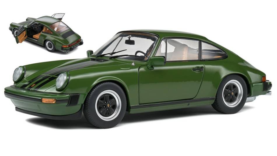 MODELE REDUIT COMPATIBLE AVEC PORSCHE 911 SC 1978 VERT OLIVE 1:18 SOLIDE SL1802608