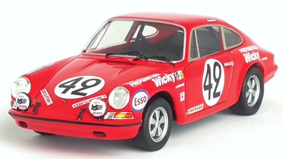 MODELE REDUIT COMPATIBLE AVEC PORSCHE 911 T LE MANS 1969 WICKY/BERNEY 1:43 TROFEU TFDSN128