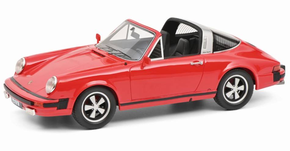 SCALE MODEL COMPATIBLE WITH PORSCHE 911 TARGA CABRIOLET 1977 RED 1:18 SCHUCO SH450048700