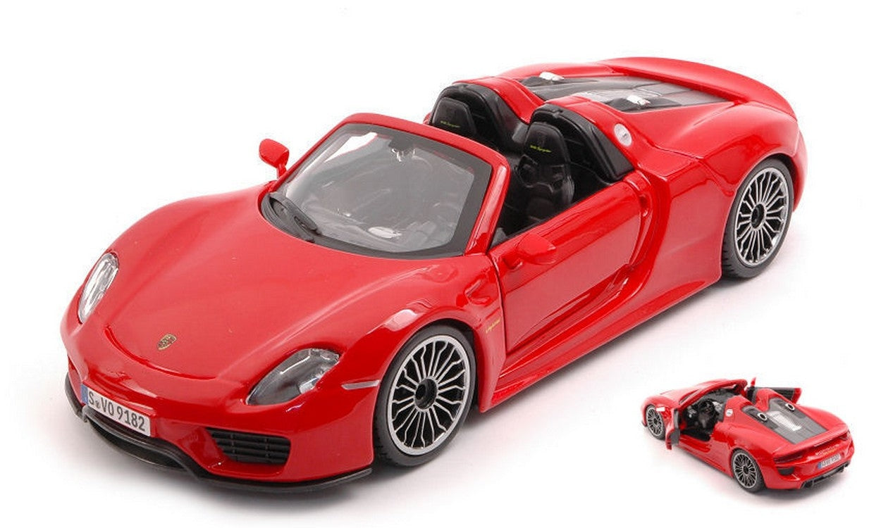 SCALE MODEL COMPATIBLE WITH PORSCHE 918 SPYDER 2015 RED 1:24 BURAGO BU21076R