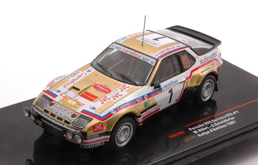 SCALE MODEL COMPATIBLE WITH PORSCHE 924 CARRERA GTS N.1 RALLY ANTIBES 1981 ROHRL/GEISTDORFER 1:43 IXO MODEL RAC366LQ