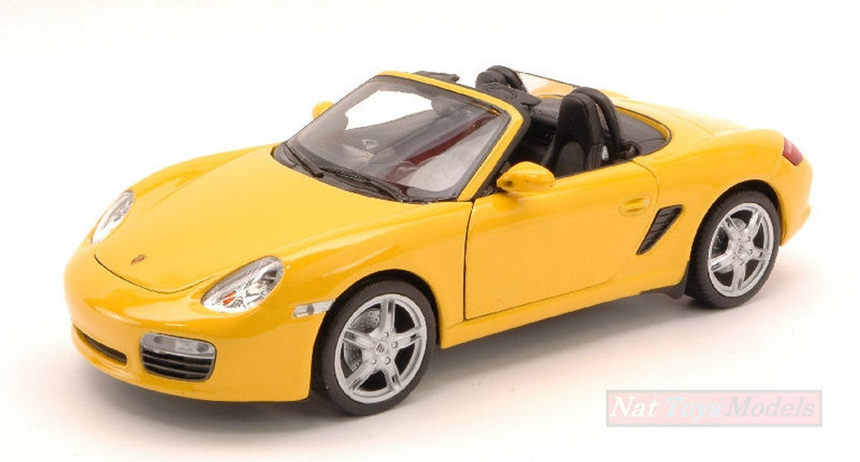 SCALE MODEL COMPATIBLE WITH PORSCHE BOXSTER S CABRIO 2000 YELLOW 1:24 WELLY WE0223