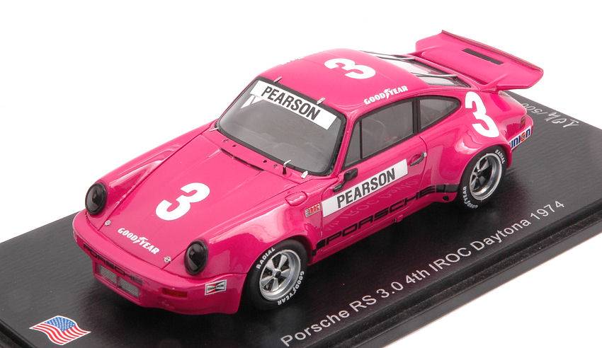 SCALE MODEL COMPATIBLE WITH PORSCHE RS 3.0 N.3 4th IROC DAYTONA 1974 DAVID PEARSON 1:43 SPARK MODEL US144