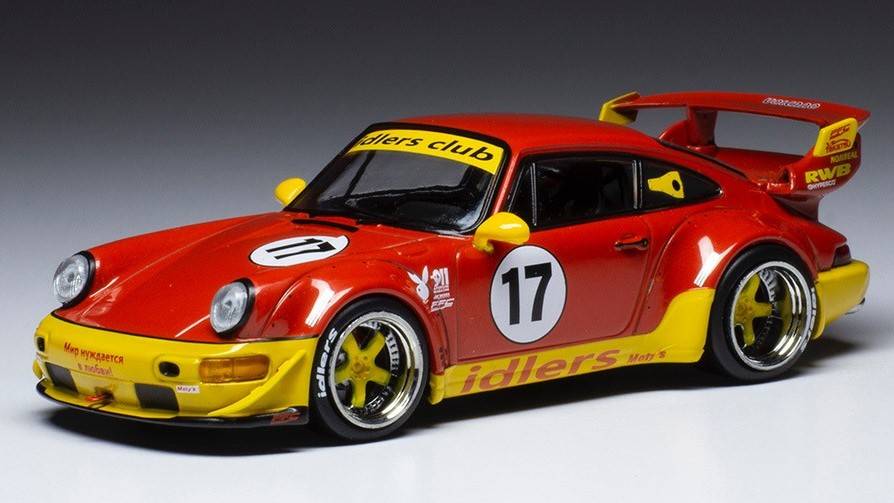 MODELLINO IN SCALA COMPATIBILE CON PORSCHE RWB 964 N.17 IDLERS BASED ON 911 (964) 1:43 IXO MODEL MOC317
