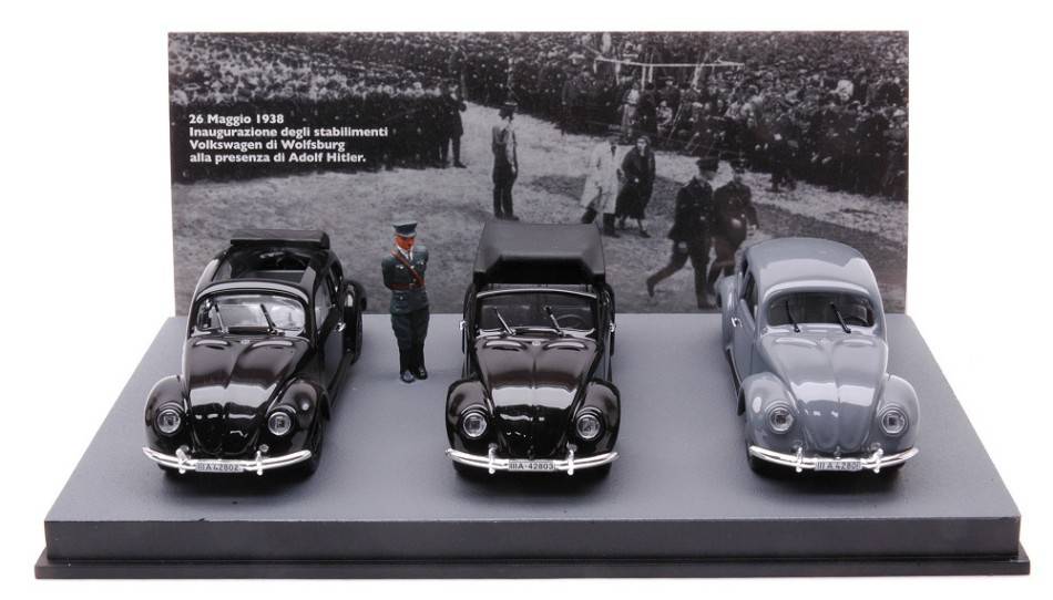 MODELLINO IN SCALA COMPATIBILE CON PRESENTAZIONE DEI 3 DIFFERENTI KDF-WAGENS 26 MAGGIO 1938 Pz.3 1:43 RIO RI4217-2P