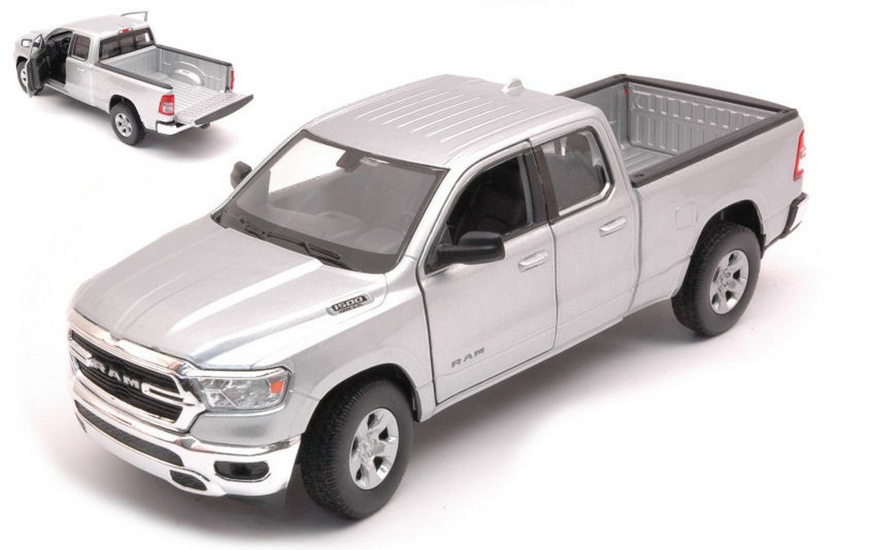 SCALE MODEL COMPATIBLE WITH RAM 1500 SILVER 1:27 WELLY WE24104WS