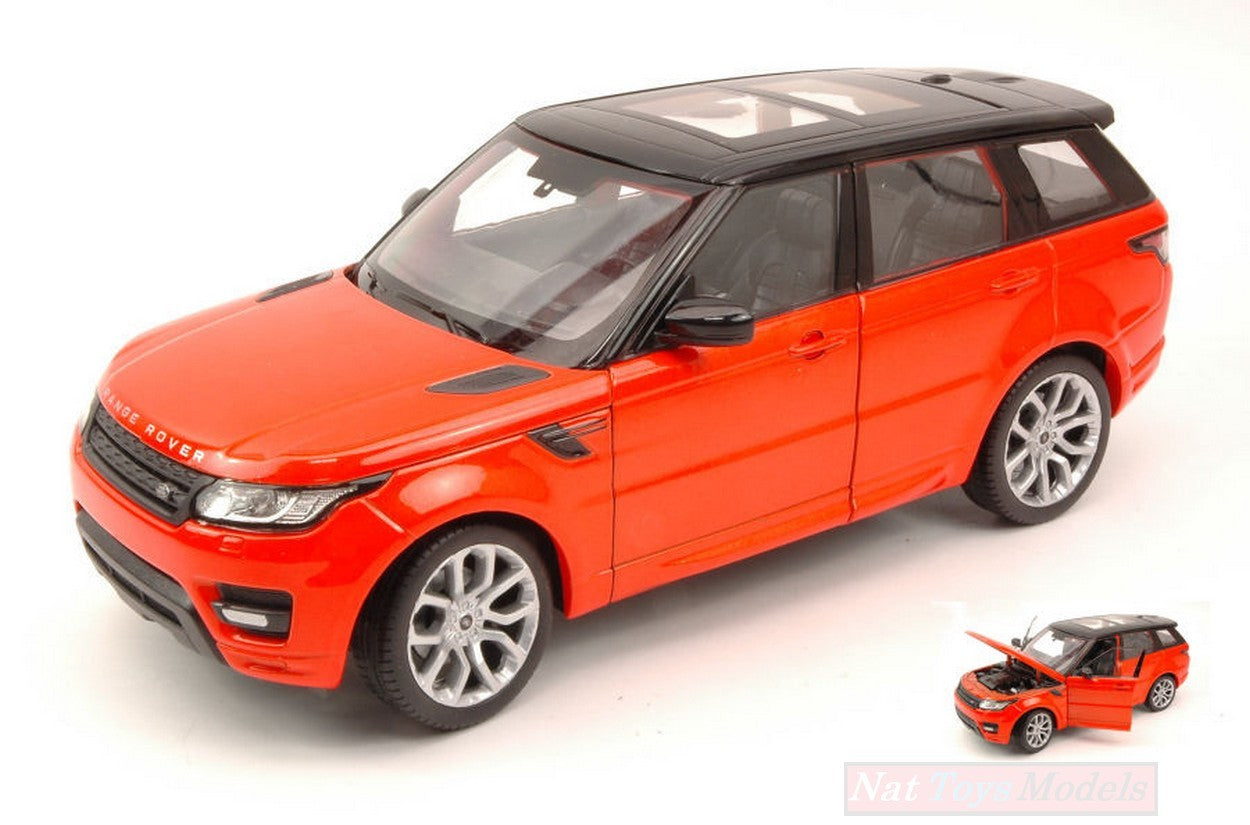 SCALE MODEL COMPATIBLE WITH RANGE ROVER SPORT 2014 ORANGE/BLACK 1:24 WELLY WE4059OR
