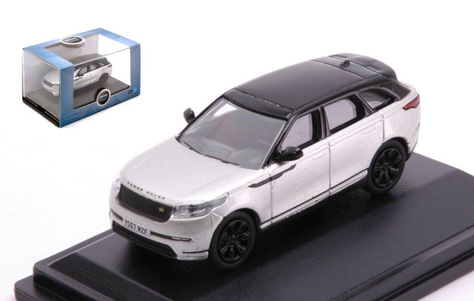 SCALE MODEL COMPATIBLE WITH RANGE ROVER VELAR SE SILVER W/BLACK ROOF 1:76 OXFORD OXF76VEL003