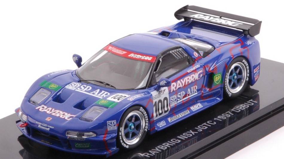 SCALE MODEL COMPATIBLE WITH RAYBRIG NSX N.100 JGTC 1997 T.KUNIMITSU-I.AKIRA DEBUT Rd.2 FUJI 1:43 EBBRO EB44271